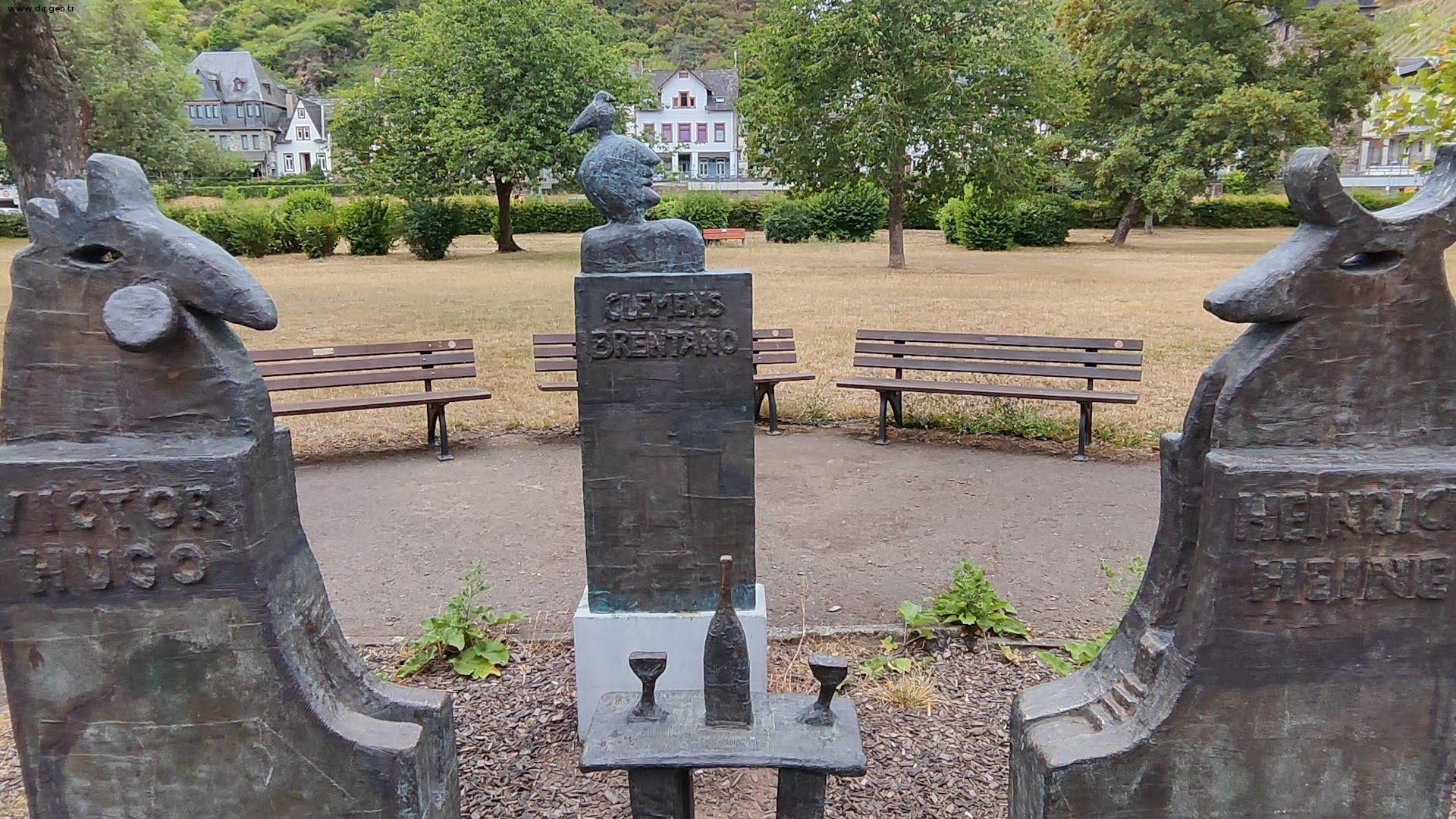 Victor Hugo, Clemens Brentano & Heinrich Heine Statue Germany Victor ...