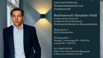 Fachanwalt für Strafrecht Alexander Held, Zertifizierter Berater für Steuerstrafrecht (FeUW Hagen)